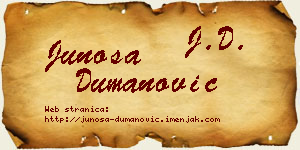 Junoša Dumanović vizit kartica